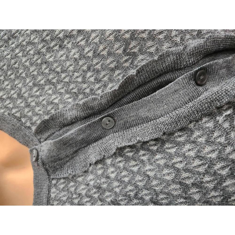 Gray Women's Button-Up Knit Sweater